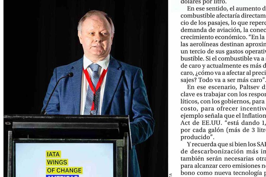 MIT Joint Program Deputy Director Sergey Paltsev in a presentation at the April 10-11 Wings of Change Americas conference in Santiago, Chile