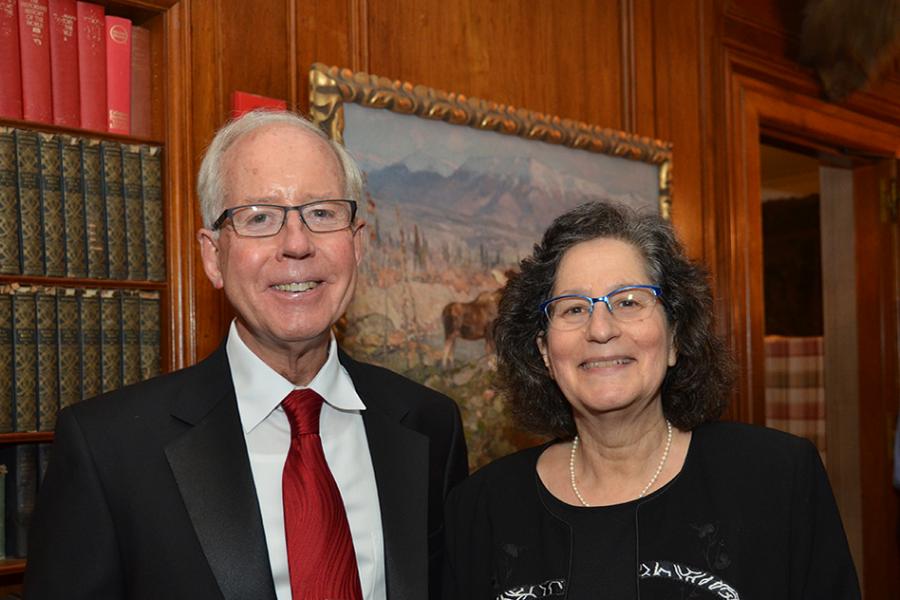 Ronald Prinn, co-founder and leader of ALE/GAGE/AGAGE, with Susan Solomon, the 40th anniversary celebration keynote speaker. Both are professors at MIT’s Department of Earth, Atmospheric and Planetary Sciences (EAPS). (Photo by Kathy Thompson)
